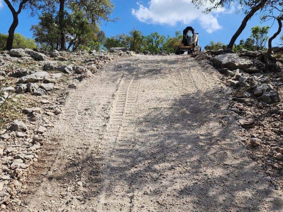 The same slope after milling, a compacted surface with tracks in it