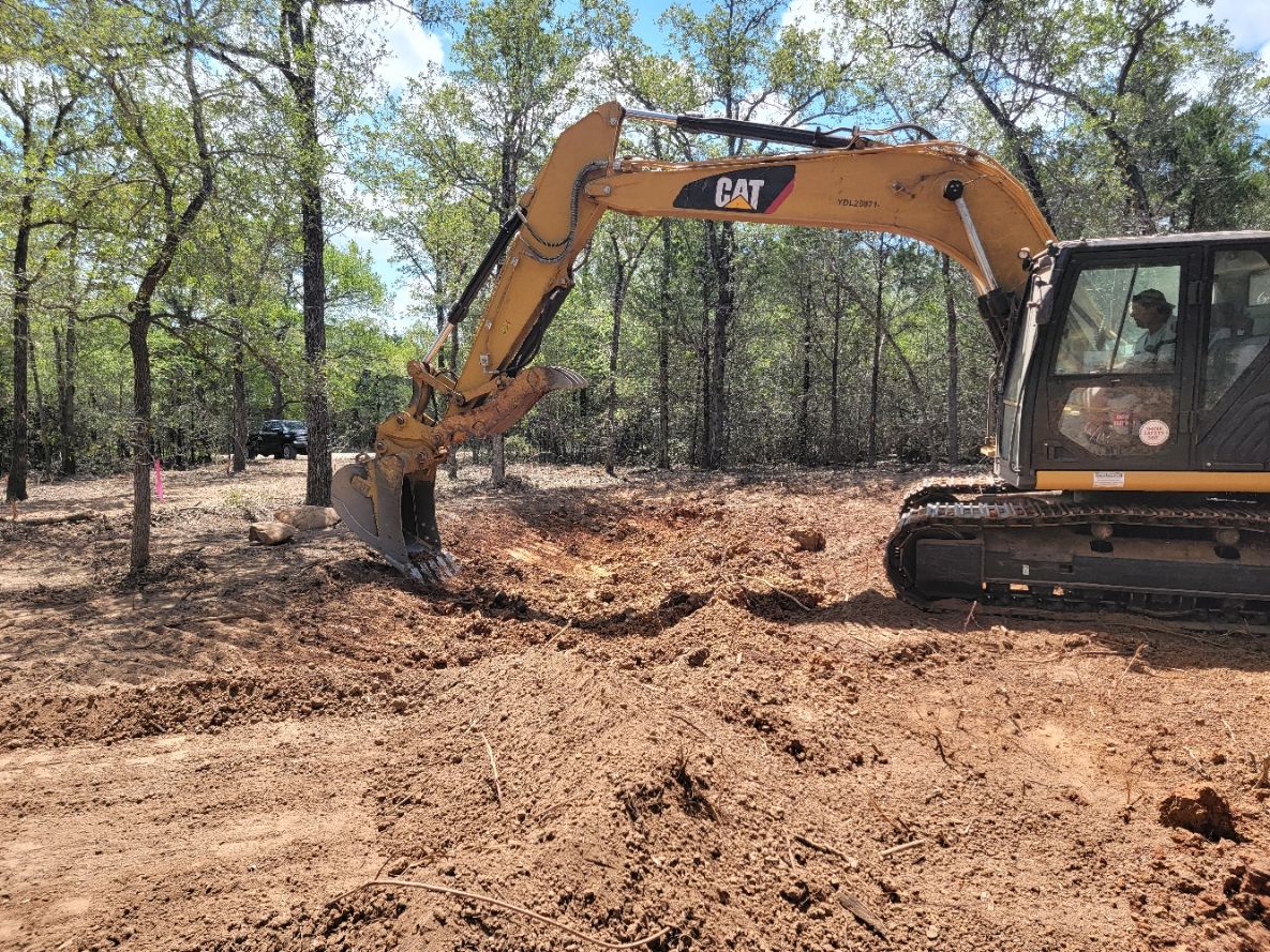 Excavation on a wooded homesite